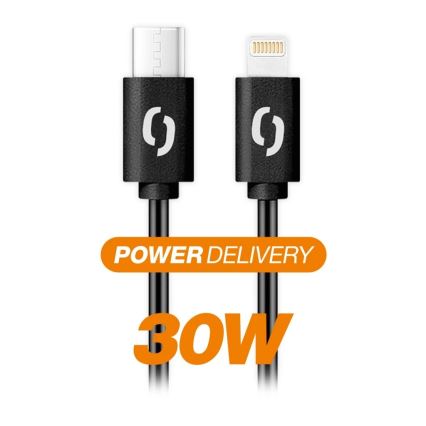 Aligator DATKP60 - USB кабел USB-C / Lightning, 30 W Power Delivery, 2,5 m, черен