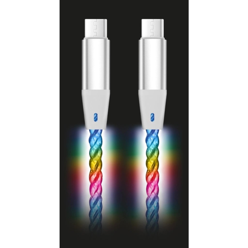 Aligator DATKP62 - USB кабел USB-C / USB-C с LED подсветка 65W Power Delivery 1,2m