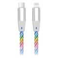 Aligator DATKP63 - USB кабел USB-C / Lightning с LED подсветка, 30 W Power Delivery, 1,2 m