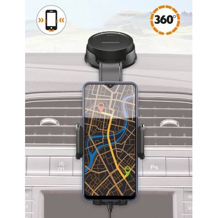 Aligator HA25 - Автомобилен държач за телефон с гъвкаво рамо, черен