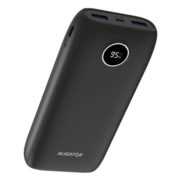 Aligator PBPD20BK - Външна батерия с LCD дисплей, Power Delivery, 20000 mAh/20W/3,7V, черна