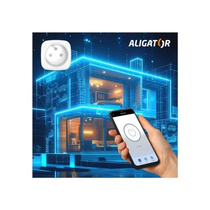 Aligator WAL001 - Умен контакт 3680W/230V/Тип E/16A Wi-Fi Tuya