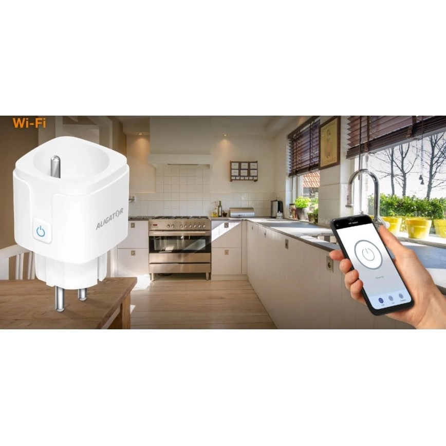 Aligator WAL001 - Умен контакт 3680W/230V/Тип E/16A Wi-Fi Tuya