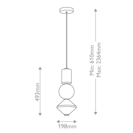 Alora Mood - LED полилей на кабел BIJOU LED/20W/230V 3000K златен