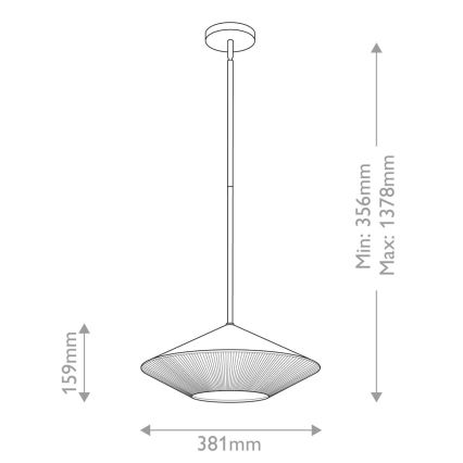 Alora Mood - Висящ полилей DAPHNE 1xE27/60W/230V Ø 38,1 cm черен