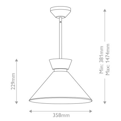 Alora Mood - Полилей на тръба HALSTON 1xE27/60W/230V черен