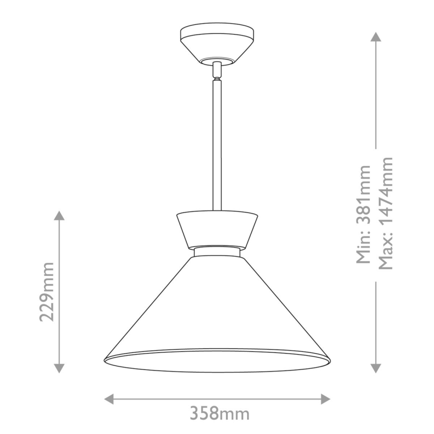 Alora Mood - Полилей на тръба HALSTON 1xE27/60W/230V черен