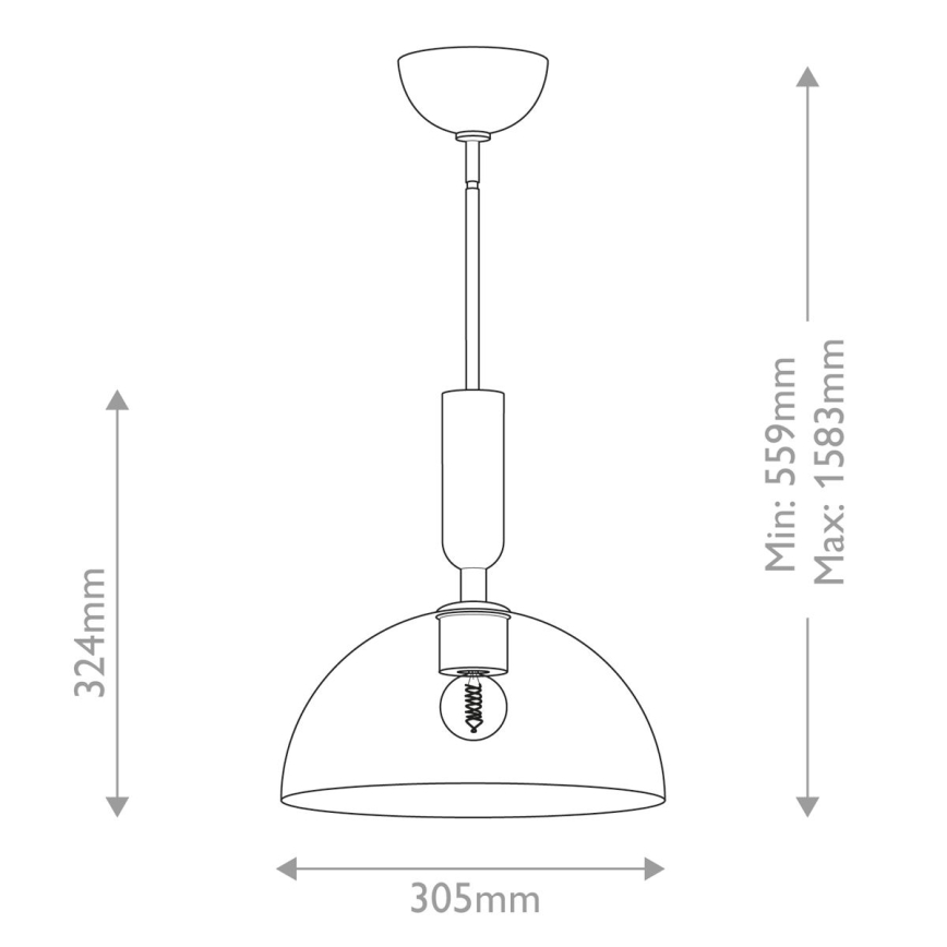 Alora Mood - Полилей на прът JUDE 1xE27/60W/230V черен