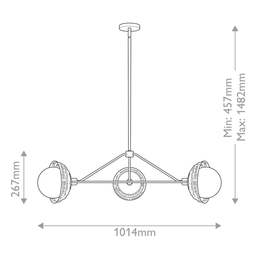 Alora Mood - Полилей на штанга PERTH 3xE14/40W/230V златен