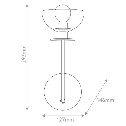 Alora Mood ALM-SYLVIA-1WB-BG-CL - Стенен аплик SYLVIA 1xE14/40W/230V златист