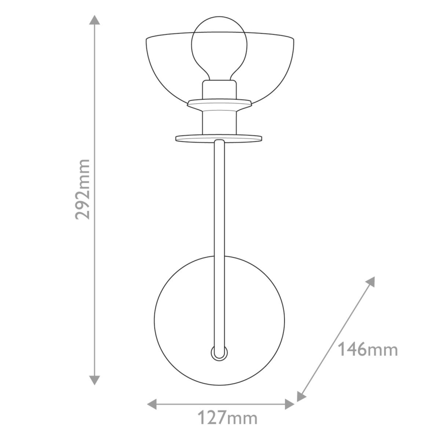 Alora Mood ALM-SYLVIA-1WB-BG-CL - Стенен аплик SYLVIA 1xE14/40W/230V златист