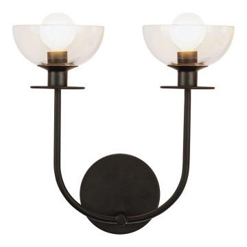 Alora Mood ALM-SYLVIA-2WB-BK-CL - Стенно осветително тяло SYLVIA 2xE14/40W/230V черно