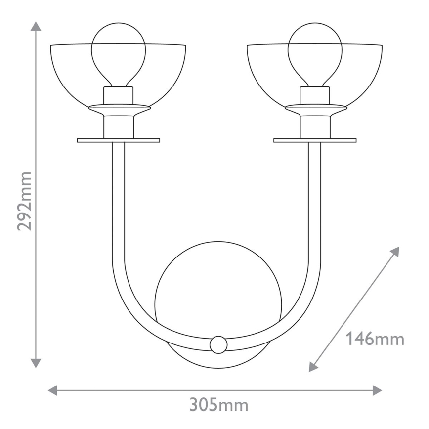 Alora Mood - Стенно осветително тяло SYLVIA 2xE14/40W/230V черно
