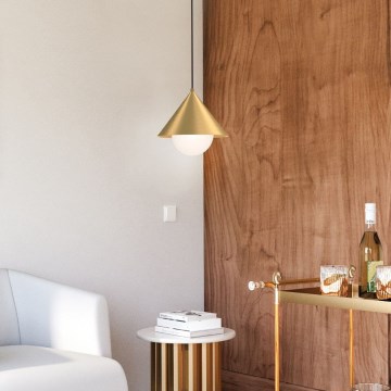 Alora Mood - Пендант на кабел REMYCK 1xE27/60W/230V Ø 34,3 см златен