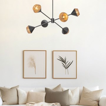 Alora Mood - Полилей на прът DAPHNE 6xE14/40W/230V черен/кафяв