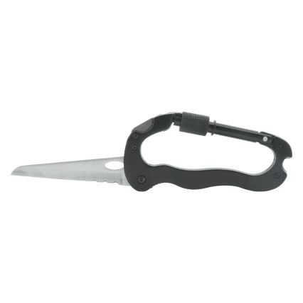 Алуминиев мултифункционален карабинер с предпазител черен