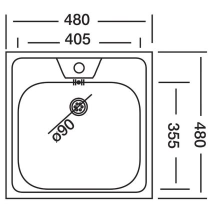 ALVEUS 1074634 - Кухненска мивка ALLUX 48x48 см матов стомана/сатен