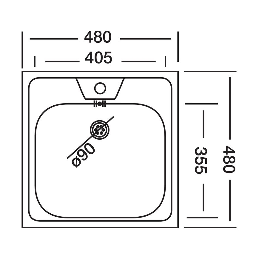 ALVEUS 1074634 - кухненска мивка ALLUX 48x48 см неръждаема стомана/сатен