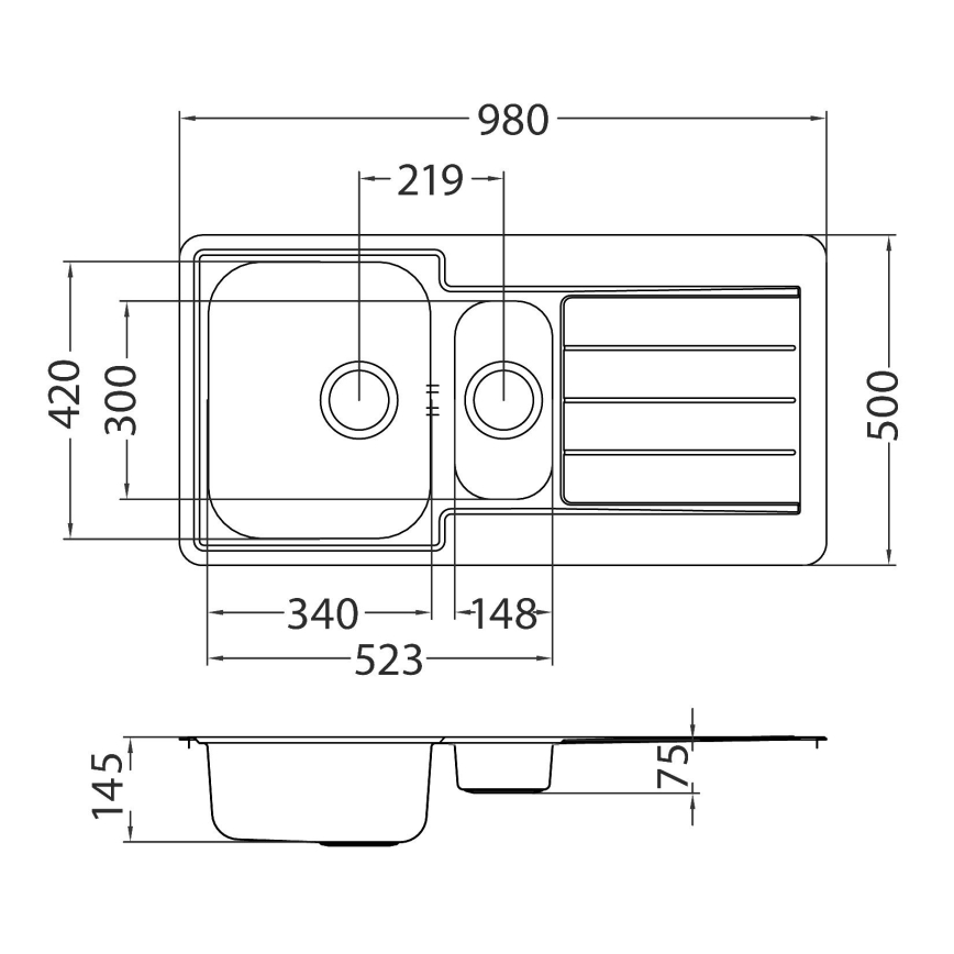 ALVEUS 1082440 - Кухненска мивка LINE 98x50 см матов стомана/сатен