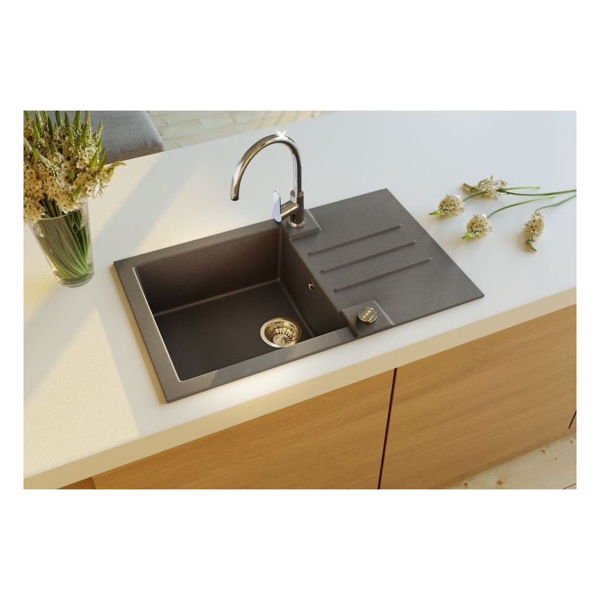 ALVEUS 1090942 - Кухненска мивка ROCK 78x48 см гранит/черен