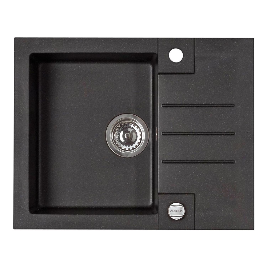 ALVEUS 1090951 - Кухненска мивка ROCK 59,5x47,5 см гранит/черен