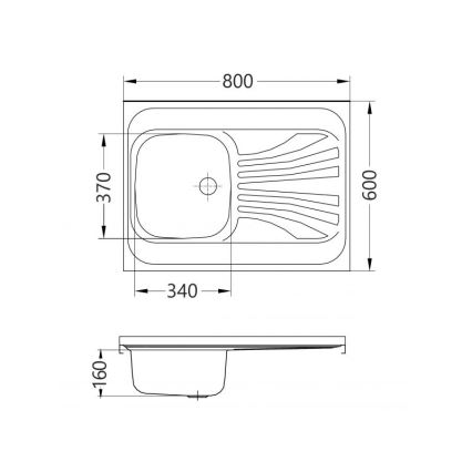 ALVEUS 1095618 - Кухненска мивка CLASSIC 80x60 cm неръждаема стомана/сатин без кант, реверсивна