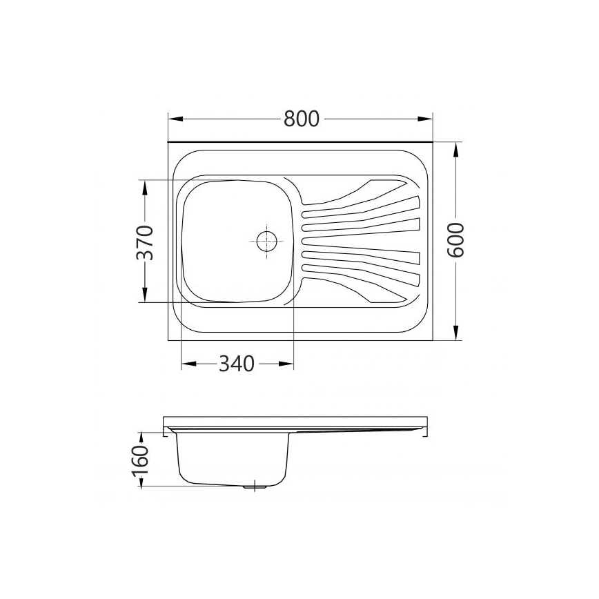 ALVEUS 1095618 - Кухненска мивка CLASSIC 80x60 cm неръждаема стомана/сатин без кант, реверсивна