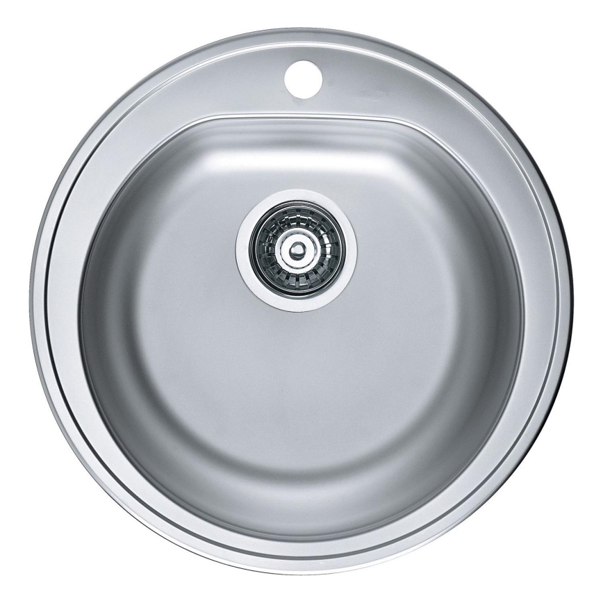 ALVEUS 1116756 - Кухненска мивка FORM Ø 51 см матова стомана/сатен, дълбочина 18,5 см
