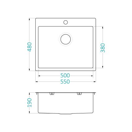 ALVEUS 1124382 - Кухненска мивка QUARTO 55x48 см сатен