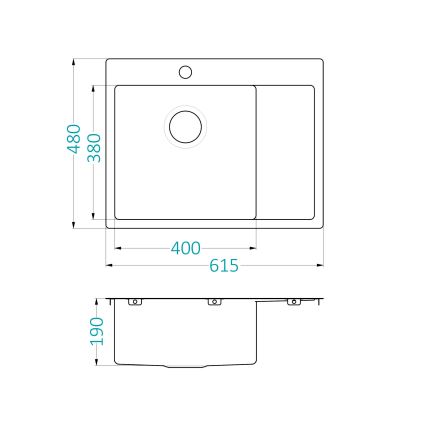 ALVEUS 1124383 - Кухненска мивка QUARTO 61,5x48 см сатен