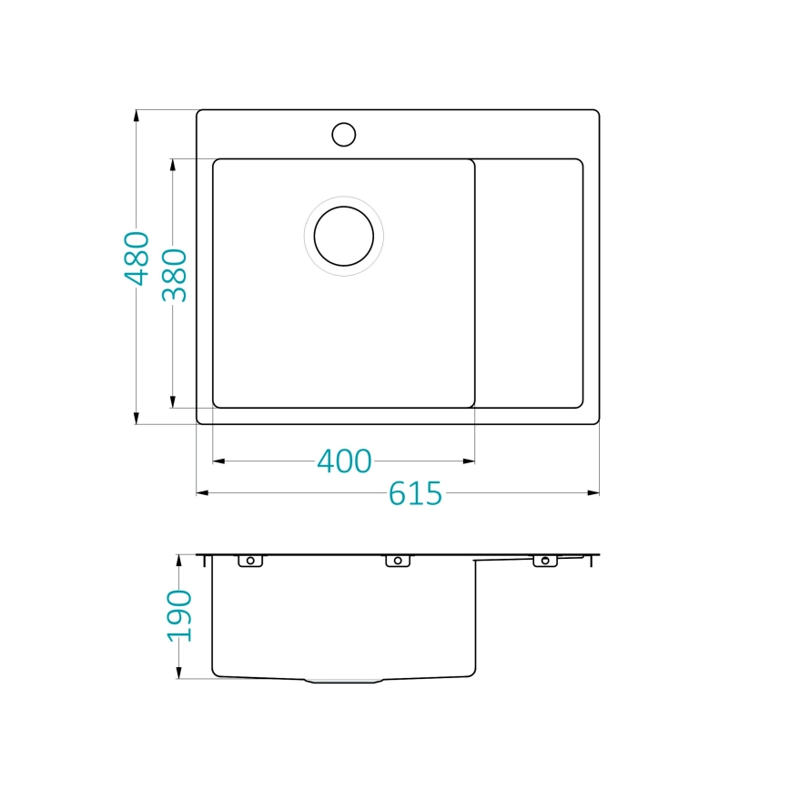 ALVEUS 1124383 - Кухненска мивка QUARTO 61,5x48 см сатен