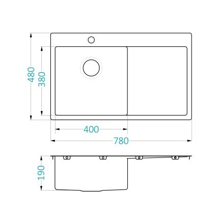 ALVEUS 1124384 - Кухненска мивка QUARTO 78x48 см сатен