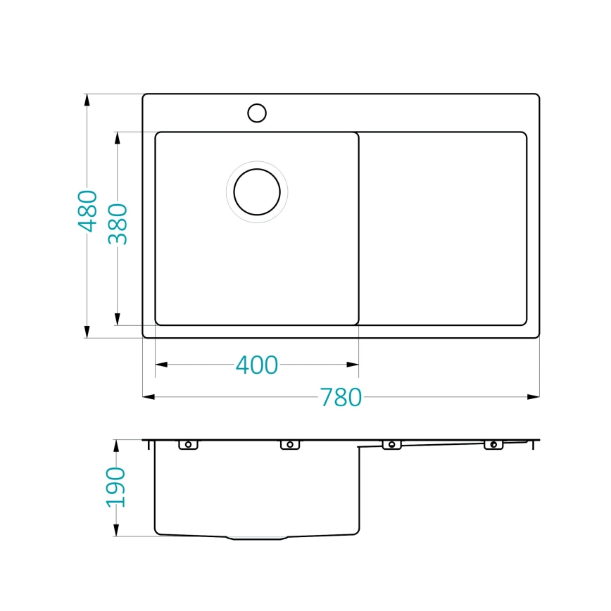 ALVEUS 1124384 - Кухненска мивка QUARTO 78x48 см сатен