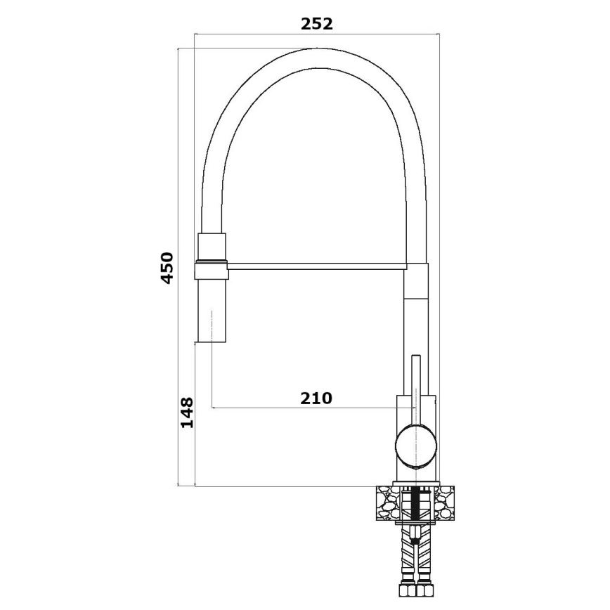 ALVEUS 1129024 - Смесител за мивка с гъвкаво рамо ELIA 45 см, лъскав хром/черен