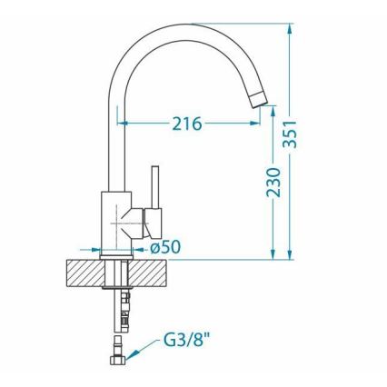 ALVEUS 1129028 - Смесител за мивка ELZA 35,1 cm неръждаема стомана