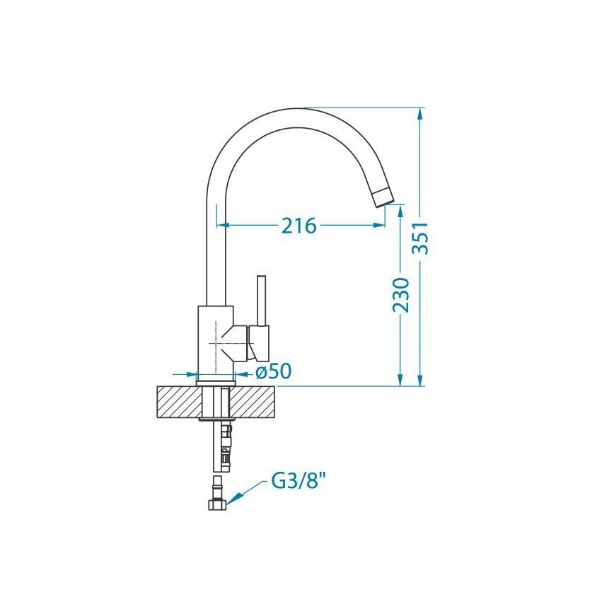 ALVEUS 1129028 - Смесител за мивка ELZA 35,1 cm неръждаема стомана