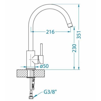 ALVEUS 1129039 - Кран за мивка ROXA 35,1 см гранит/черен