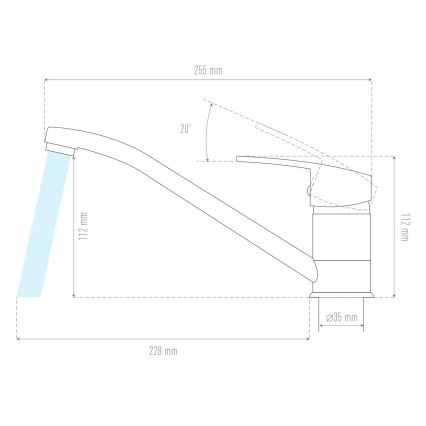 ALVEUS 1130434 - Кран за мивка NINA 13,5 см гранит/черен