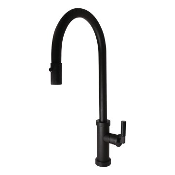 ALVEUS 1132179 - Кран за мивка с издърпваща се пръскачка NERINA 46,8 см неръждаем/черен