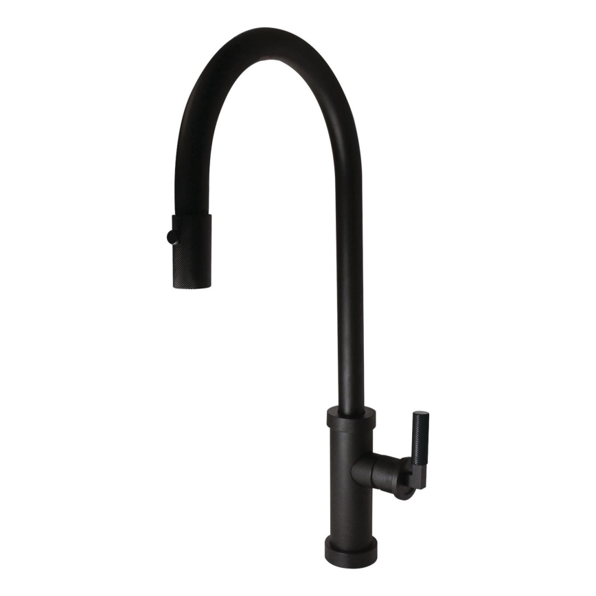 ALVEUS 1132179 - Кран за мивка с издърпваща се пръскачка NERINA 46,8 см неръждаем/черен