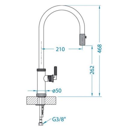 ALVEUS 1132179 - Кран за мивка с издърпваща се пръскачка NERINA 46,8 см неръждаем/черен