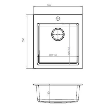 ALVEUS 1133431 - Кухненска мивка CORTINA 50x45 см гранит/бежов