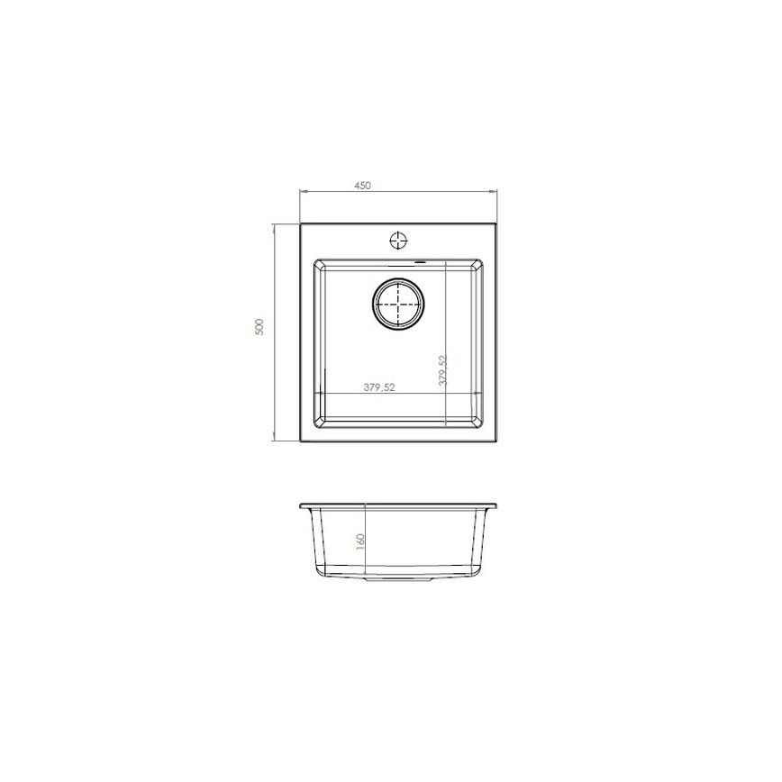 ALVEUS 1133431 - Кухненска мивка CORTINA 50x45 см гранит/бежов