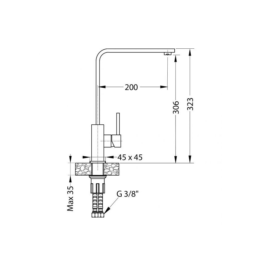 ALVEUS 1136742 - Кран за мивка AFRA 32,3 см гранит/черен