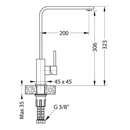 ALVEUS 1136742 - Кран за мивка AFRA 32,3 см гранит/черен