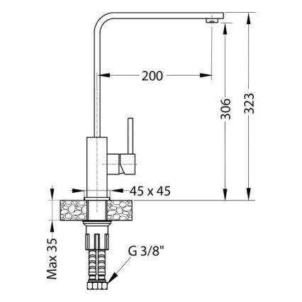 ALVEUS 1136743 - Кран за мивка AFRA 32,3 см гранит/бежов