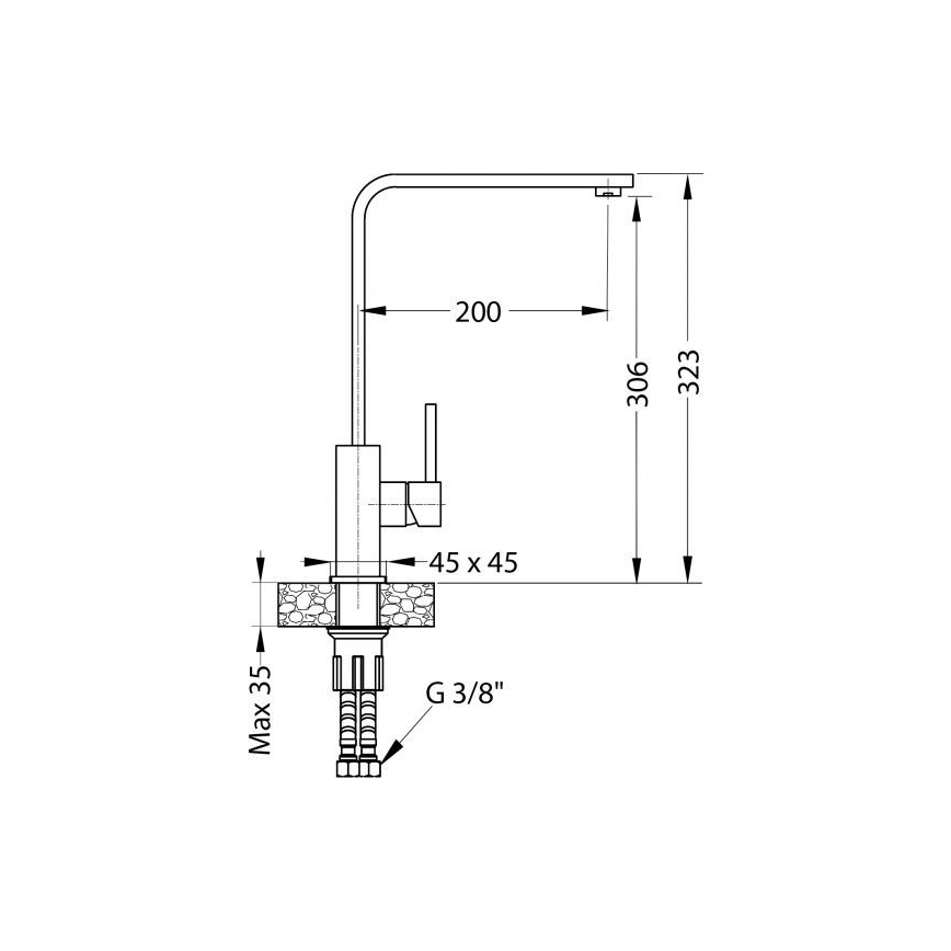 ALVEUS 1136743 - Кран за мивка AFRA 32,3 см гранит/бежов