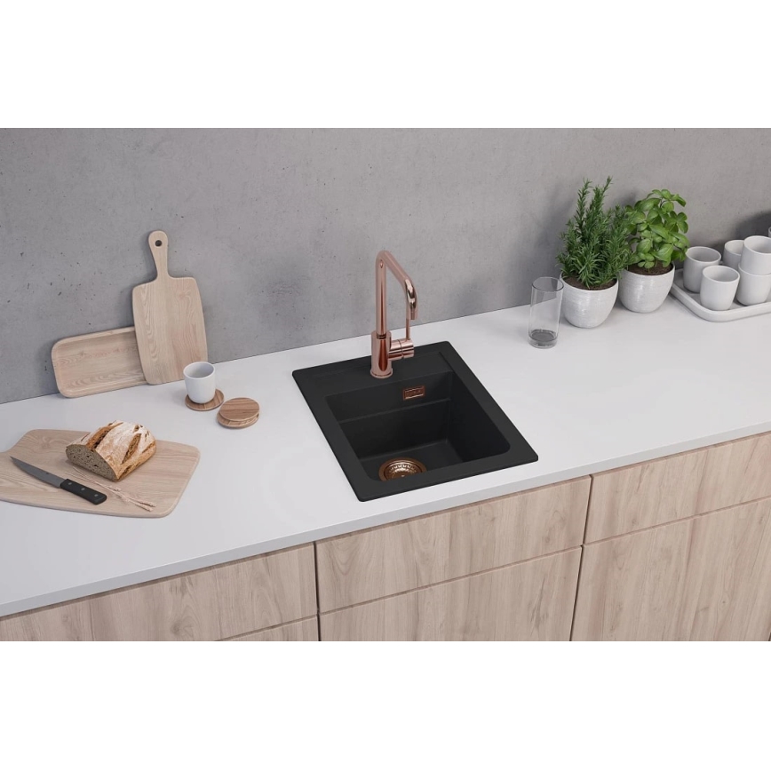 ALVEUS 1139771 - Кухненска мивка ATROX 50x40 см гранит/черен