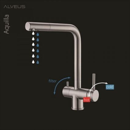ALVEUS 1139807 - Кран за мивка AGUILA 33,3 см гранит/бежов