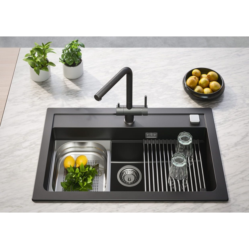 ALVEUS 1139808 - Кран за мивка AGUILA 33,3 см гранит/черен